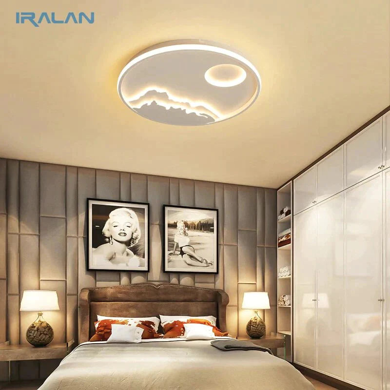Plafonnier LED moderne au design nature lever de soleil pour salon, chambre à coucher, cuisine, salle à manger, luminaire ICFW1910