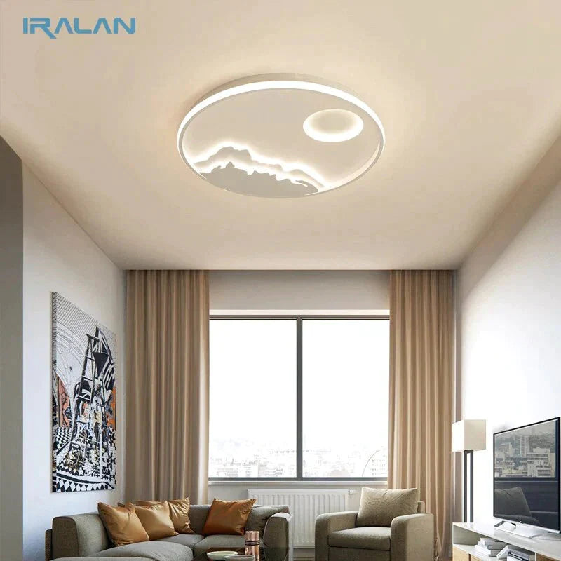 Plafonnier LED moderne au design nature lever de soleil pour salon, chambre à coucher, cuisine, salle à manger, luminaire ICFW1910
