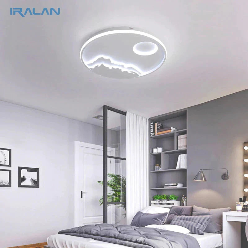 Plafonnier LED moderne au design nature lever de soleil pour salon, chambre à coucher, cuisine, salle à manger, luminaire ICFW1910