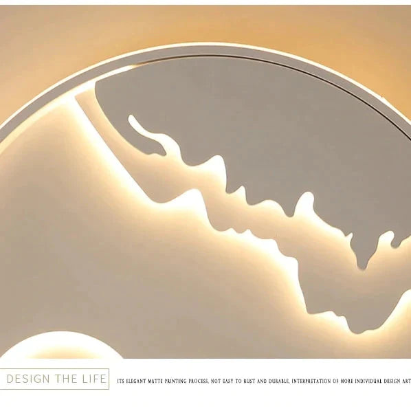 Plafonnier LED moderne au design nature lever de soleil pour salon, chambre à coucher, cuisine, salle à manger, luminaire ICFW1910