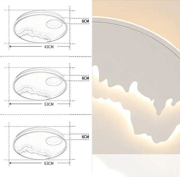 Plafonnier LED moderne au design nature lever de soleil pour salon, chambre à coucher, cuisine, salle à manger, luminaire ICFW1910