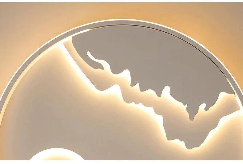 Plafonnier LED moderne au design nature lever de soleil pour salon, chambre à coucher, cuisine, salle à manger, luminaire ICFW1910