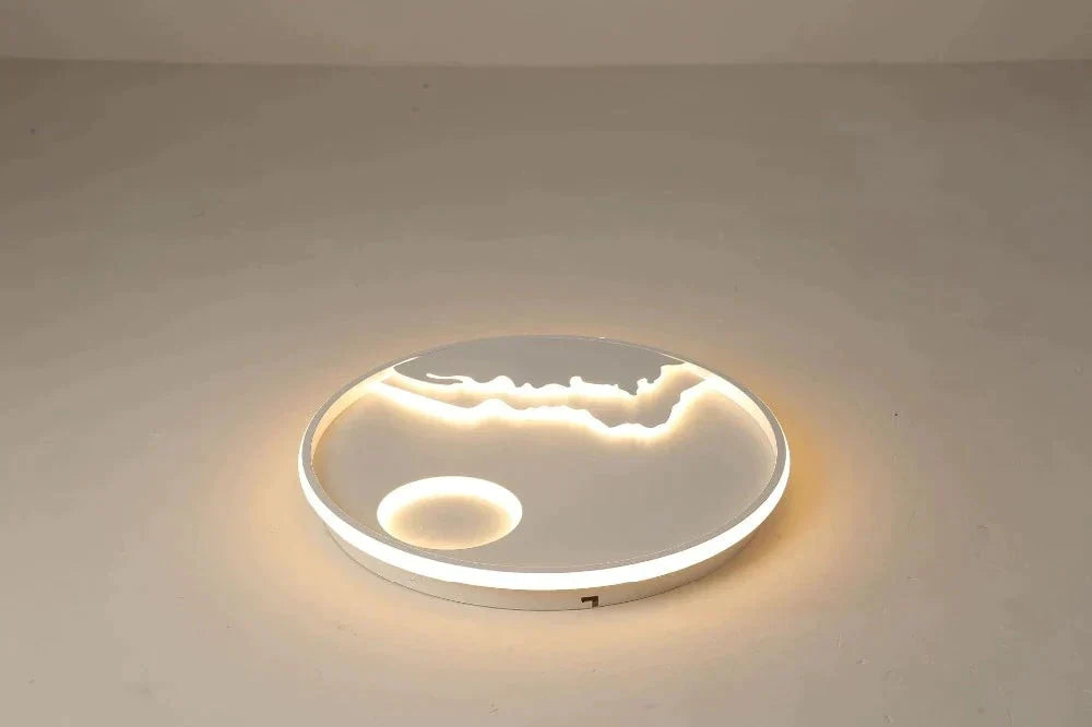 Plafonnier LED moderne au design nature lever de soleil pour salon, chambre à coucher, cuisine, salle à manger, luminaire ICFW1910