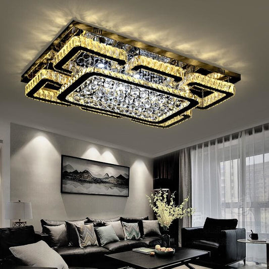 Art Deco LED Ceiling Light – Stainless Steel Luminaria for Bedroom, Kitchen & More