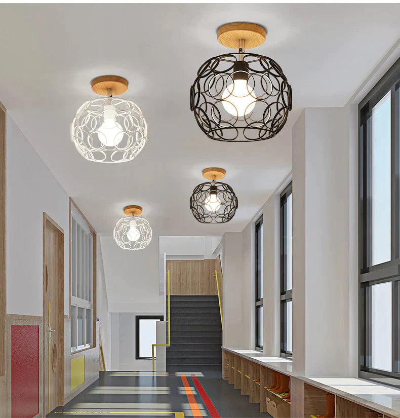 Creative crystal minimalist ceiling light Single wall ceiling lamp bedroom lamp Single European iron lamp Crystal Decor Lamps