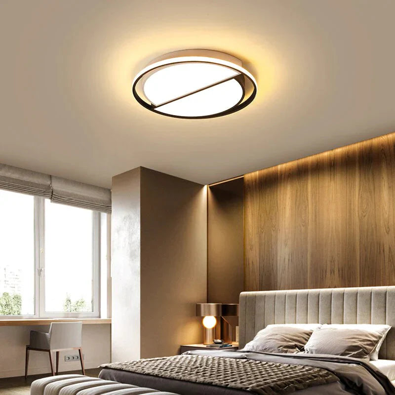Lustre de salon rond moderne en fer, luminaires à LED, lustre de chambre à coucher, restaurant, lustres à intensité variable, éclairage de la maison Lampara Techo