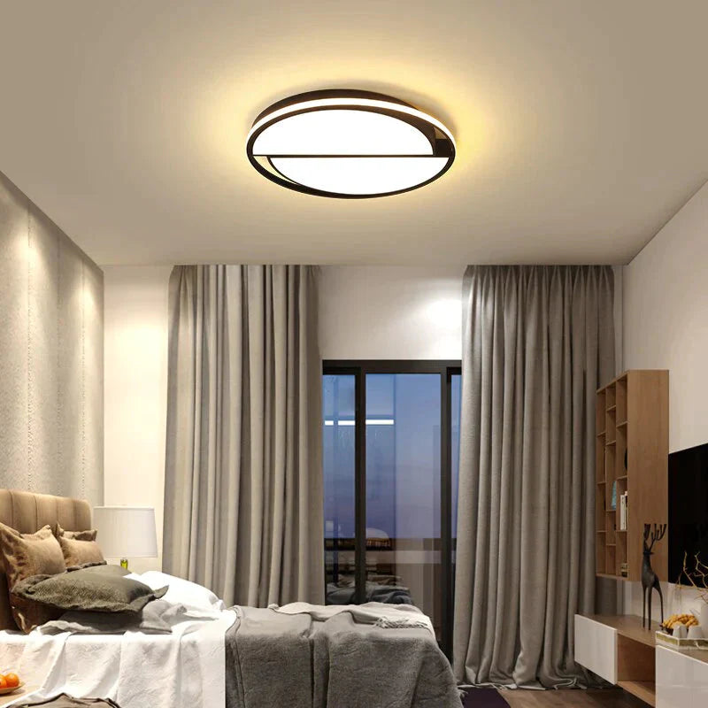 Lustre de salon rond moderne en fer, luminaires à LED, lustre de chambre à coucher, restaurant, lustres à intensité variable, éclairage de la maison Lampara Techo
