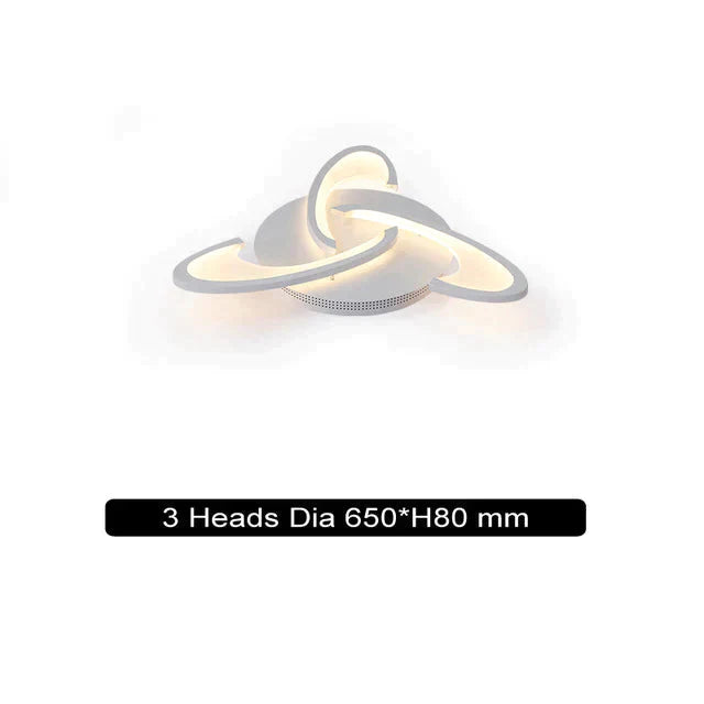 Remote Control Led Ceiling Lights With Ultra-Thin Acrylic Flush Mount Lamp 3 Heads / Cool White