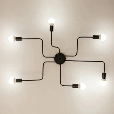 Vintage Ceiling Lights Iron Personality For Living & Bed Room 6 Heads No Bulb / Warm Light 110V