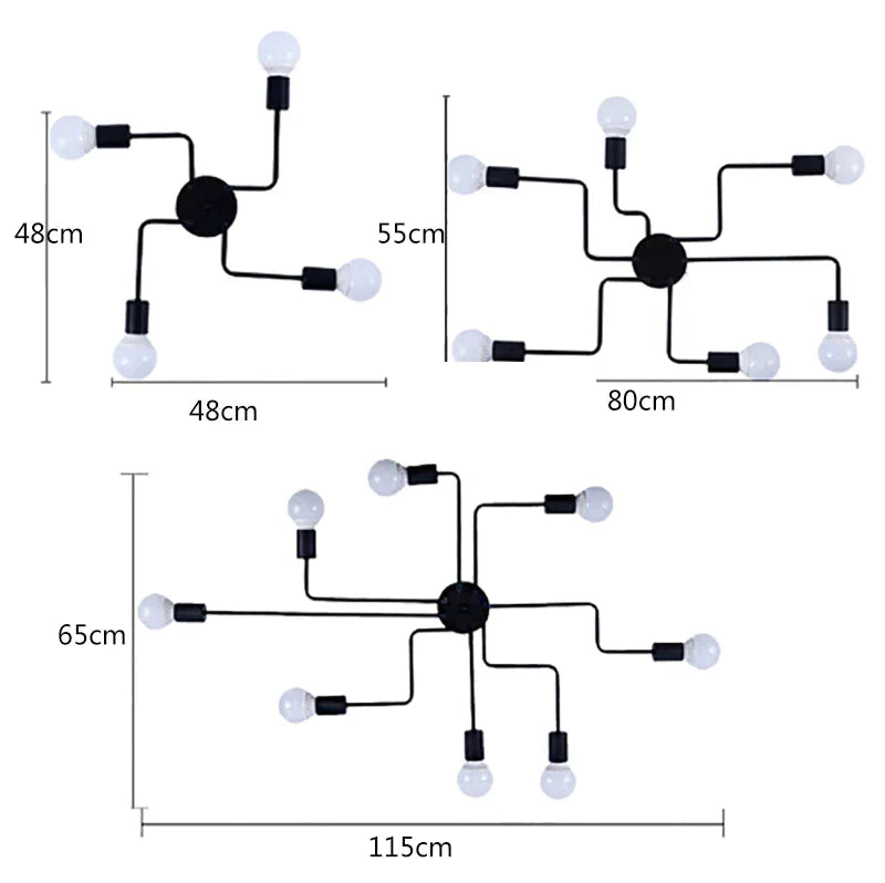 Vintage Ceiling Lights Iron Personality Ceiling Lights for Living & Bed Room