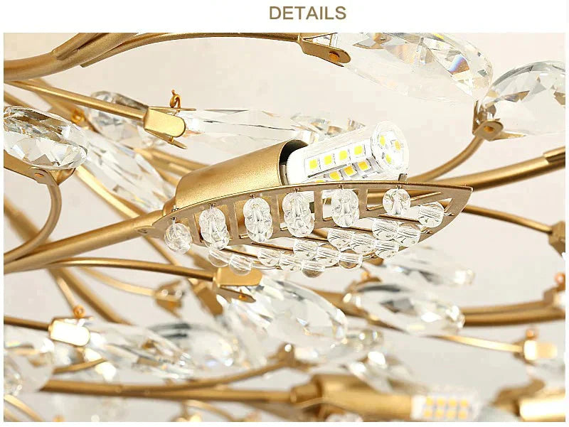 Vintage Led Ceiling Light Crystal Lamp For Living Room Loft