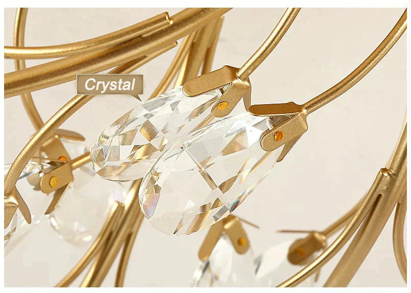Vintage Led Ceiling Light Crystal Lamp For Living Room Loft