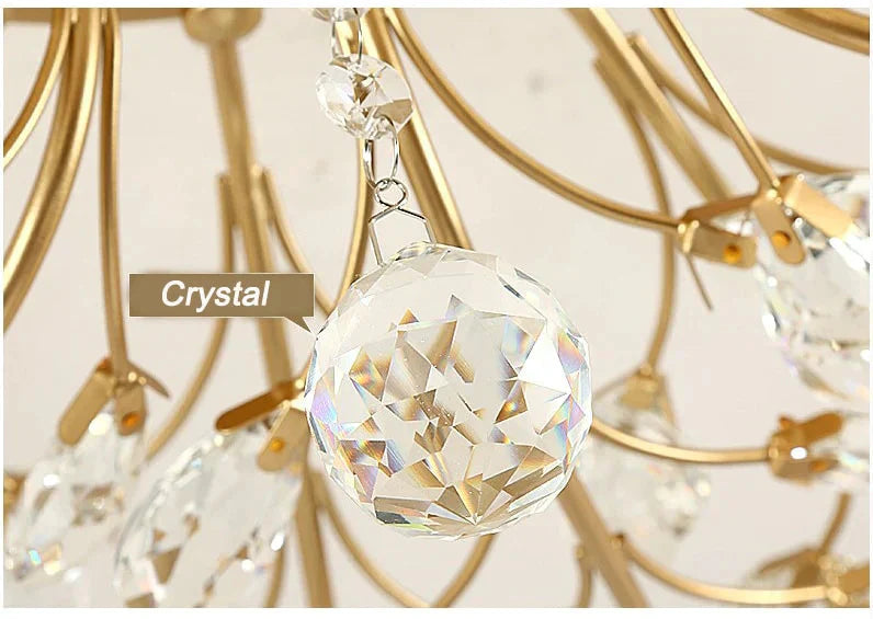 Vintage LED Ceiling Light Crystal Ceiling Lamp For Living Room Loft