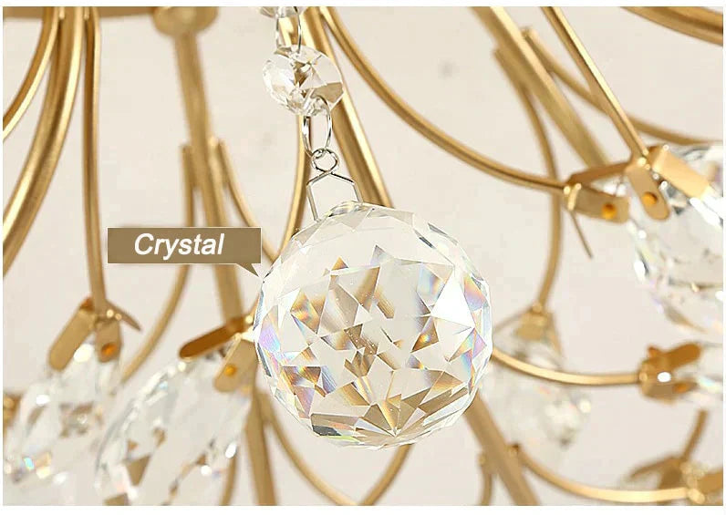 Vintage Led Ceiling Light Crystal Lamp For Living Room Loft