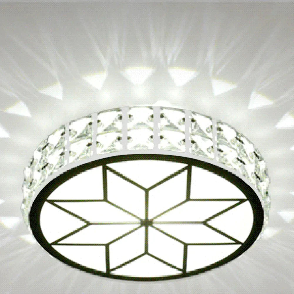Plafonnier moderne en métal et cristal pour couloir, salle à manger, abat-jour en verre 6 W/12 W, éclairage d'allée rond