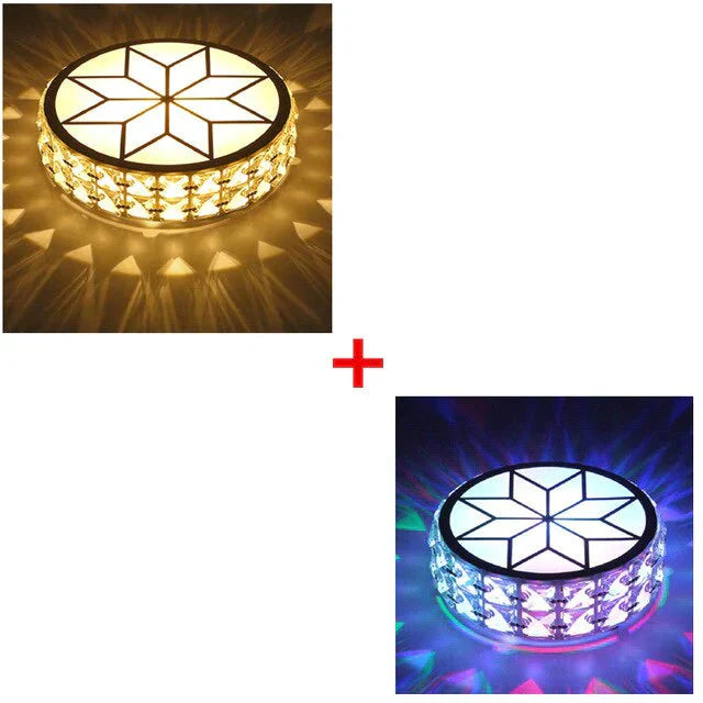 Plafonnier moderne en métal et cristal pour couloir, salle à manger, abat-jour en verre 6 W/12 W, éclairage d'allée rond