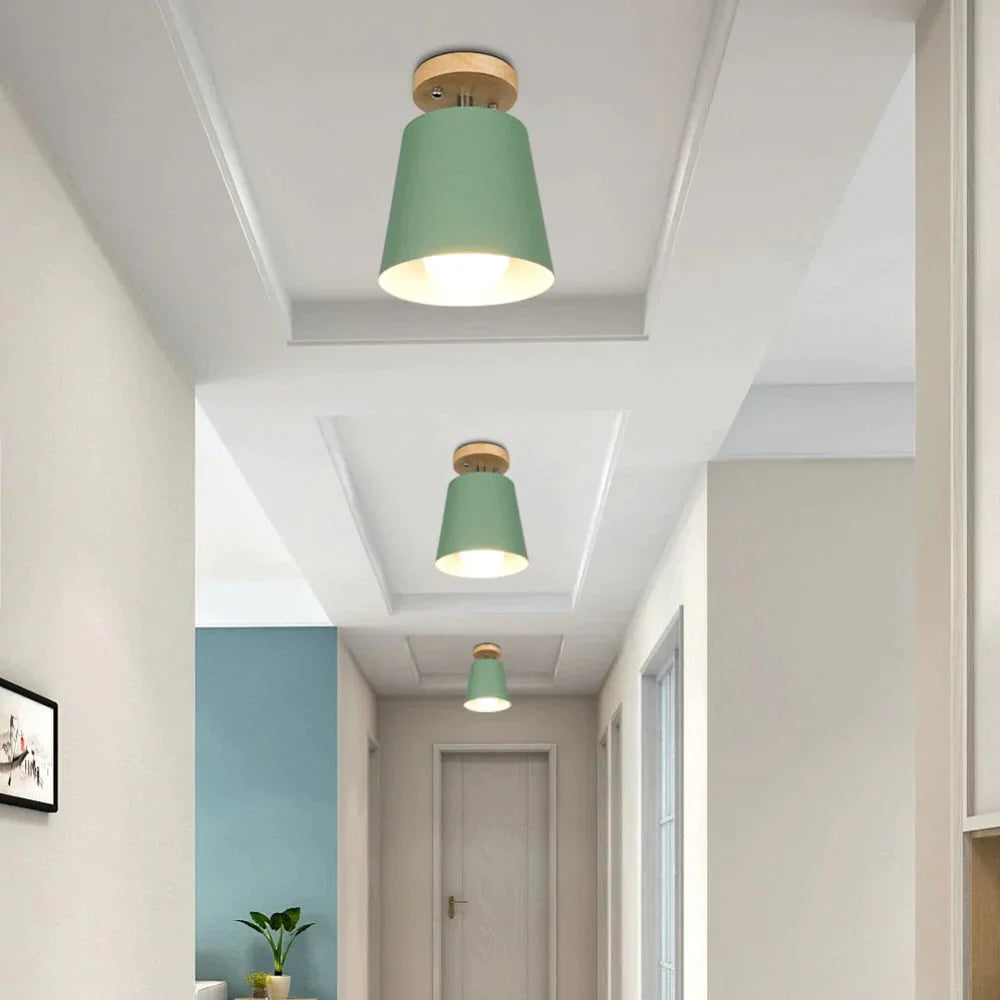 LED Ceiling Light Iron Wood Ceiling Lamps Nordic Modern Ceiling Lamp For Living Room Bedroom Decoration Fixture Corridor Kitchen