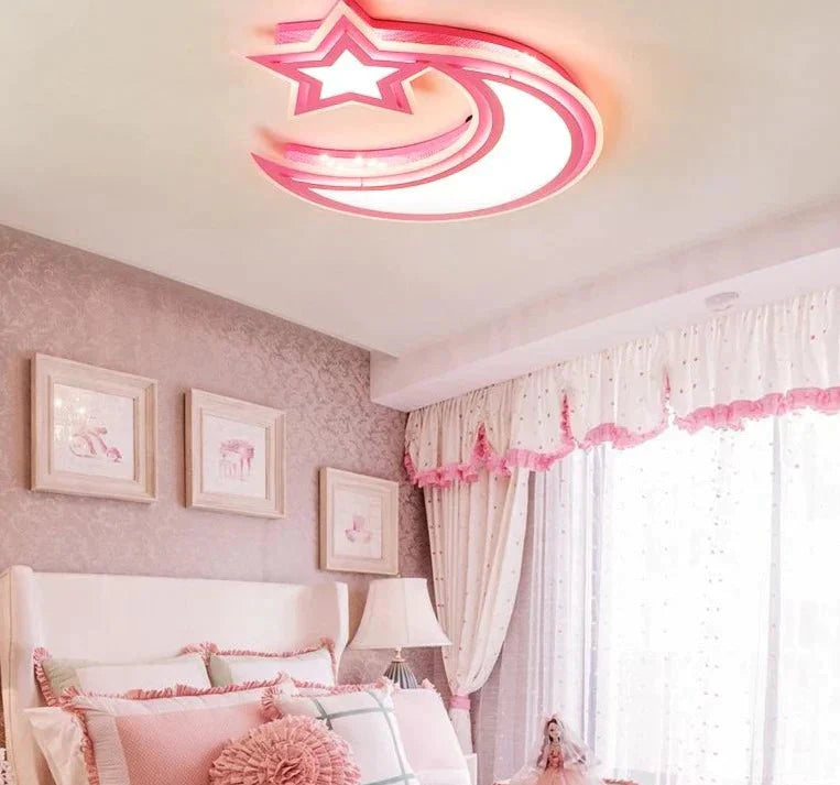 Kids Art Deco Ceiling Lights White Blue Pink Color For Boy Girl Bedroom Study Room Luminaria Ceiling Lighting Fixtures
