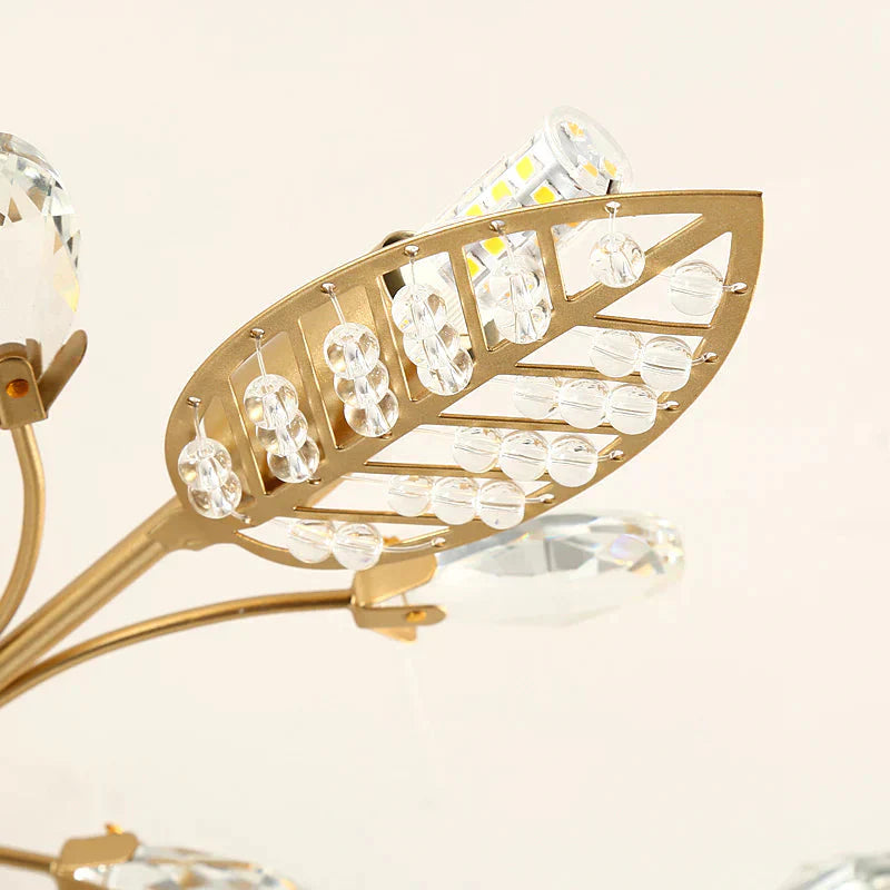 Vintage LED Ceiling Light Crystal Ceiling Lamp For Living Room Loft
