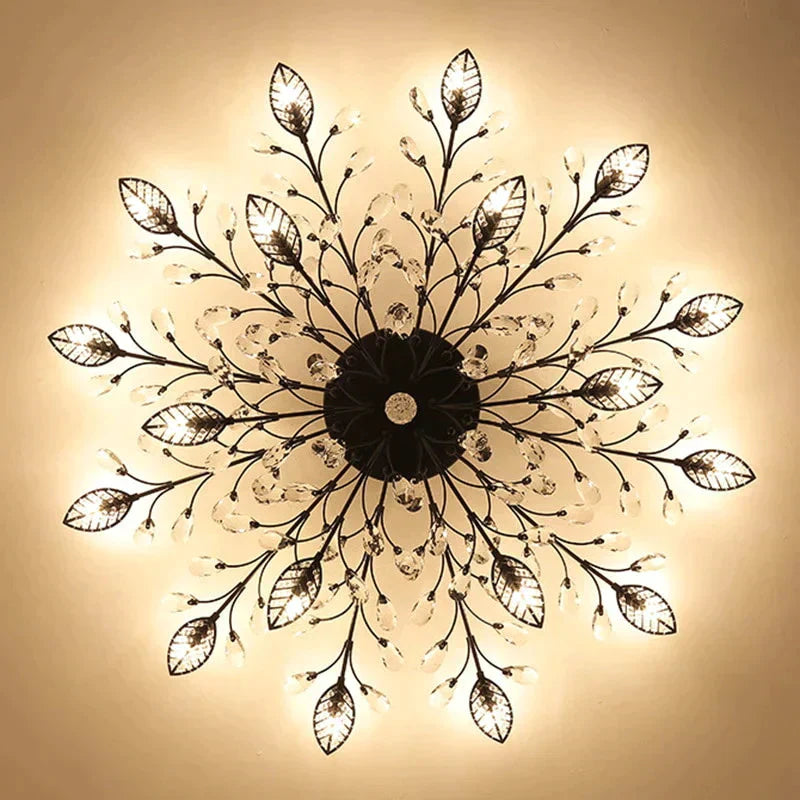 Vintage Led Ceiling Light Crystal Lamp For Living Room Loft
