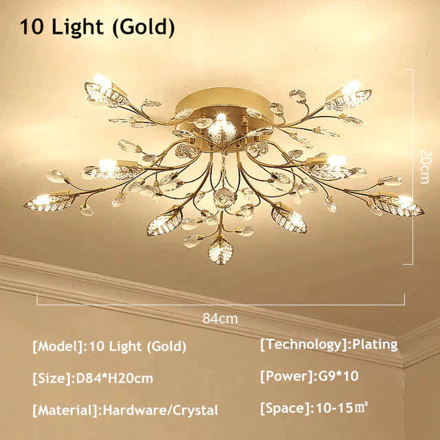 Vintage Led Ceiling Light Crystal Lamp For Living Room Loft