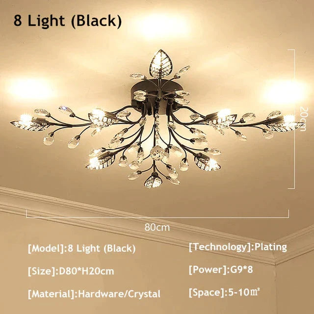 Vintage Led Ceiling Light Crystal Lamp For Living Room Loft