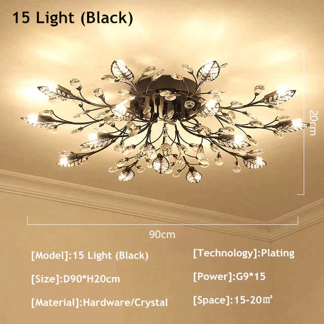 Vintage Led Ceiling Light Crystal Lamp For Living Room Loft