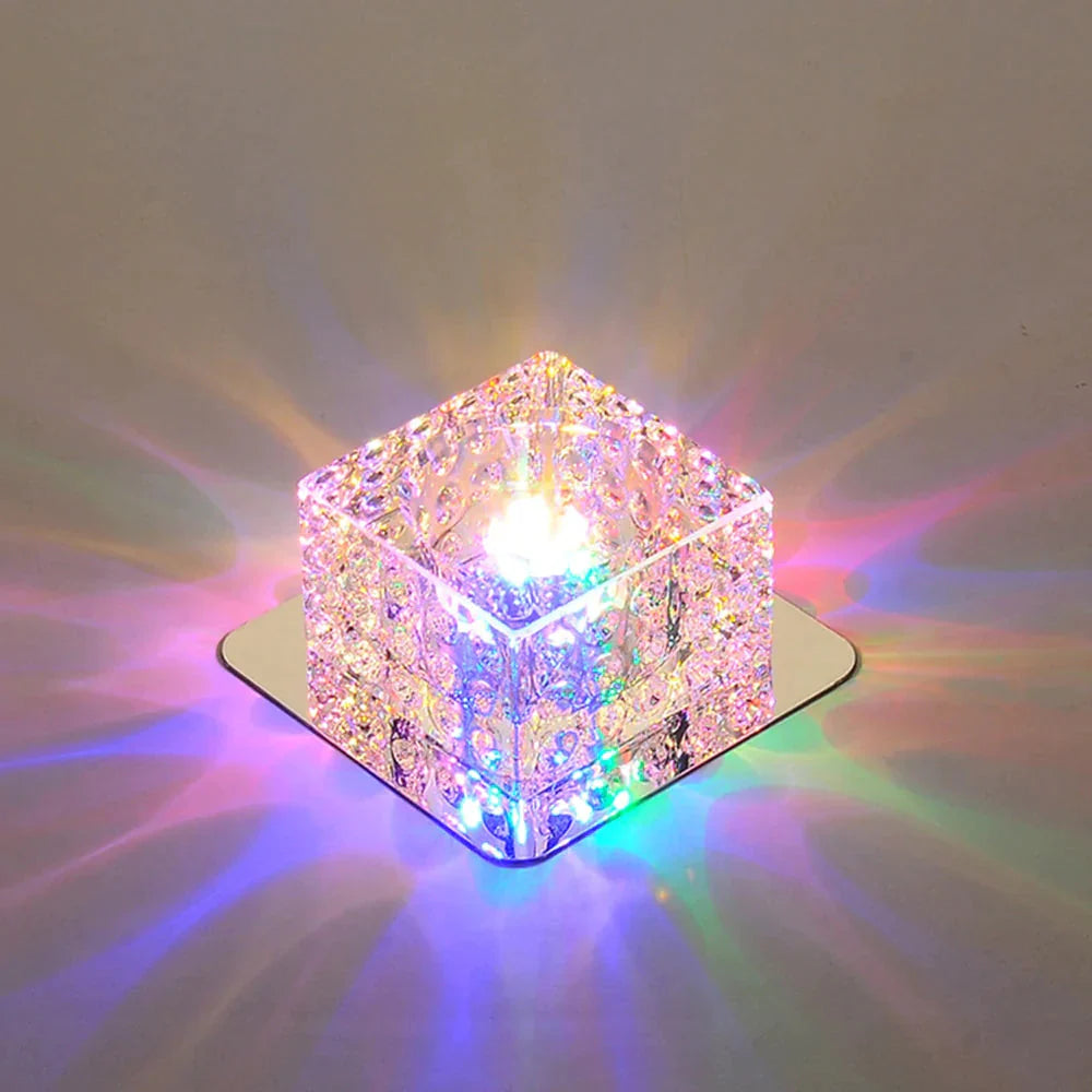 Plafonnier LED en cristal monté en surface, lampe d'allée, lustre, lampe de plafond moderne pour salon, chambre à coucher, couloir, entrée