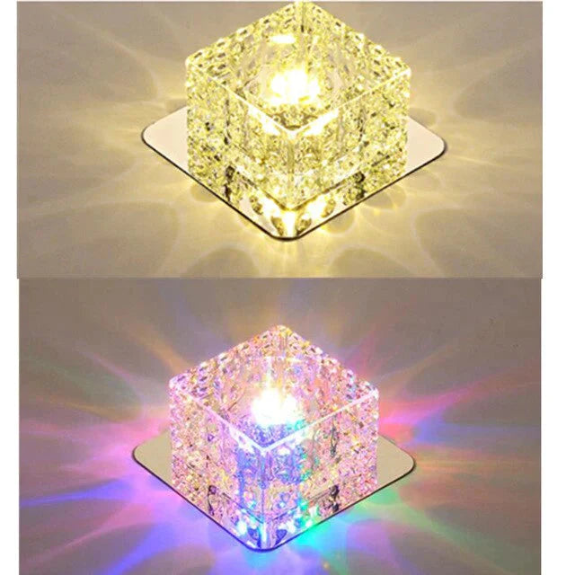 Plafonnier LED en cristal monté en surface, lampe d'allée, lustre, lampe de plafond moderne pour salon, chambre à coucher, couloir, entrée