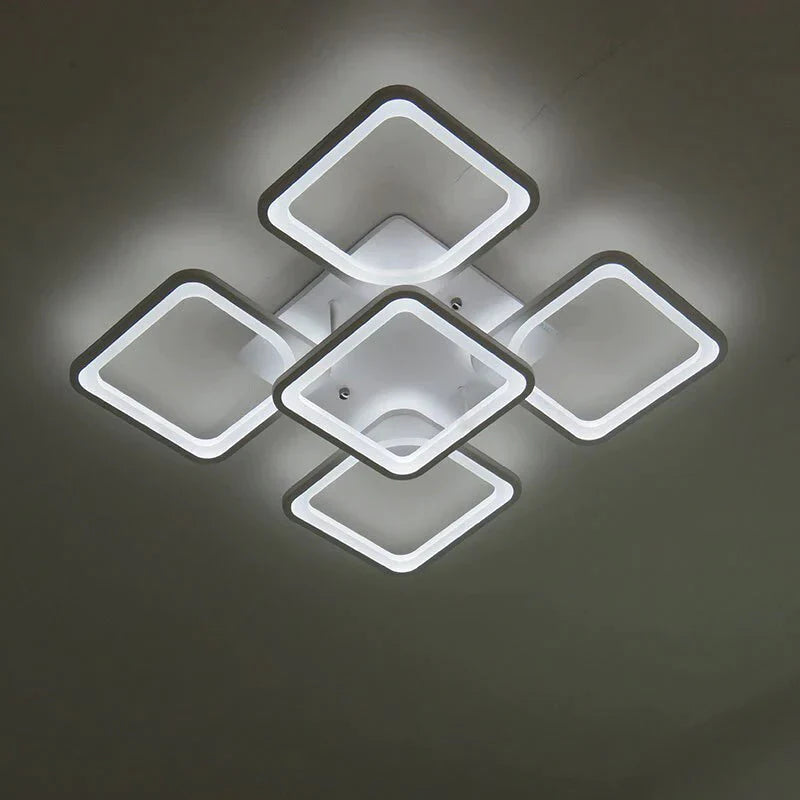 Plafonnier LED moderne à distance pour chambre à coucher, salle à manger, abat-jour en acrylique à intensité variable pour 15 à 25 mètres Lamparas De Techo