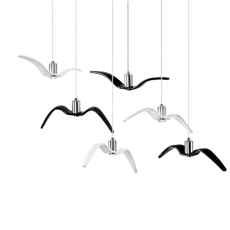 Resin Night Birds Silhouette Sky Freedom Seagull Pendant Light