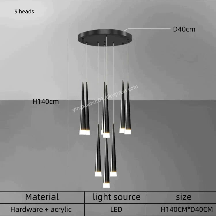 Ritra – Cone LED Pendant Lamp with Adjustable Suspension