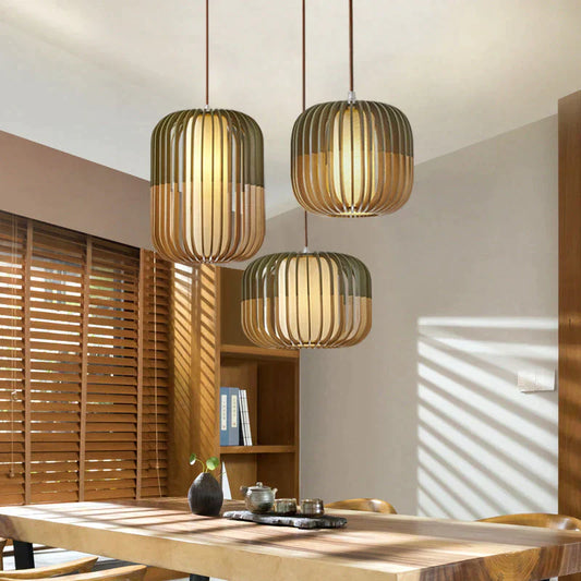 Simple linear lines  Solid Wood Nordic Pendant