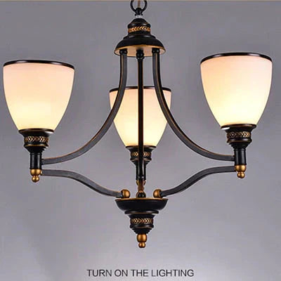 Vintage European Style Oil Rubbed Bronze 3/5/6/8 light Glass Chandelier Shades