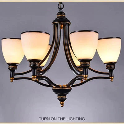 Vintage European Style Oil Rubbed Bronze 3/5/6/8 light Glass Chandelier Shades