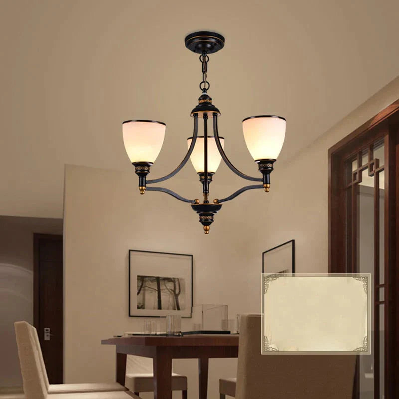 Vintage European Style Oil Rubbed Bronze 3/5/6/8 light Glass Chandelier Shades