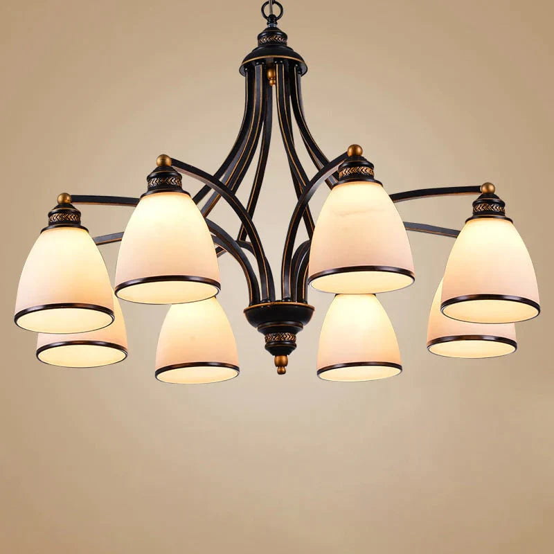 Vintage European Style Oil Rubbed Bronze 3/5/6/8 light Glass Chandelier Shades