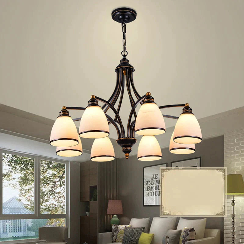 Vintage European Style Oil Rubbed Bronze 3/5/6/8 light Glass Chandelier Shades