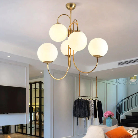 White Glass Pendant Light Loft Hanging Pendant Lamp Fixtures E27/E26 LED Hang Lights For Kitchen Restaurant Bar Lighting